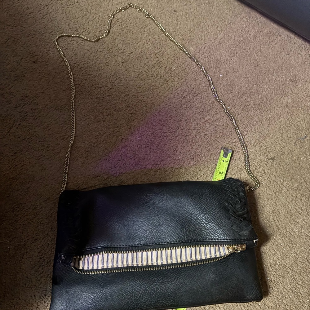 Black Leather Crossbody Bag